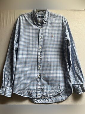 Ralph Lauren Light Blue Plaid Button-Down Shirt M